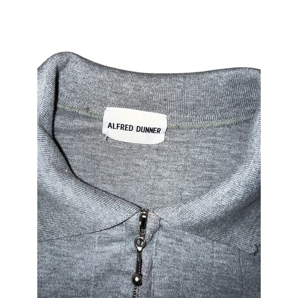 Polo‎ Shirt Womens XL Gray Ribbed Zip Neck Floral Embroidery grandmacore - Picture 3 of 4